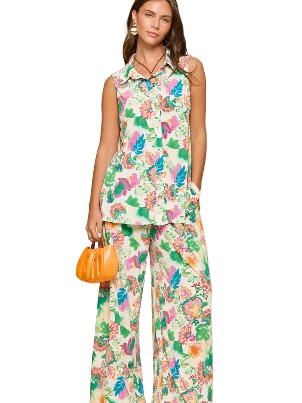 Dear Scarlett 2pc Sleeveless Floral Pants Set - Size 2xl - Picture 1 of 5